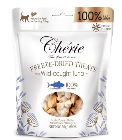 ⁨CHERIE Freeze-dried wild tuna chunks - cat treats - 30g⁩ at Wasserman.eu