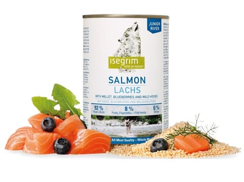 ⁨ISEGRIM Junior Salmon - wet dog food - 400g⁩ at Wasserman.eu