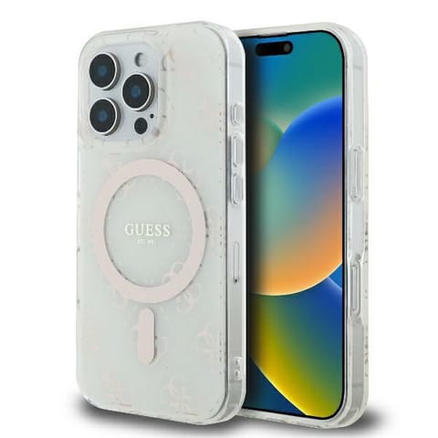 ⁨Guess GUHMP16LH4DTEH iPhone 16 Pro 6.3" biały/white hardcase IML 4G Background MagSafe⁩ w sklepie Wasserman.eu