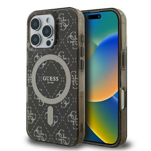 ⁨Guess GUHMP16LH4DTEW iPhone 16 Pro 6.3" brązowy/brown hardcase IML 4G Background MagSafe⁩ w sklepie Wasserman.eu