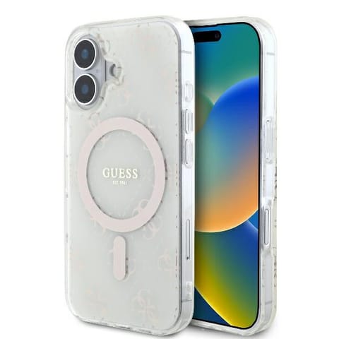 ⁨Guess GUHMP16MH4DTEH iPhone 16 Plus 6.7" biały/white hardcase IML 4G Background MagSafe⁩ w sklepie Wasserman.eu