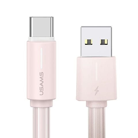 ⁨USAMS Kabel USB-C 3A YU Series 1m USB-C/USB-A różowy/pink SJ732USB04 (US-SJ732)⁩ w sklepie Wasserman.eu