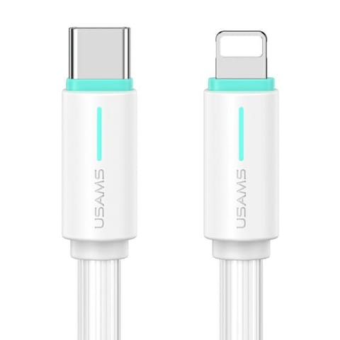 ⁨USAMS Kabel USB-C/Lightning 1m SJ73530W biały/white YU Series SJ735USB02 (US-SJ735)⁩ w sklepie Wasserman.eu