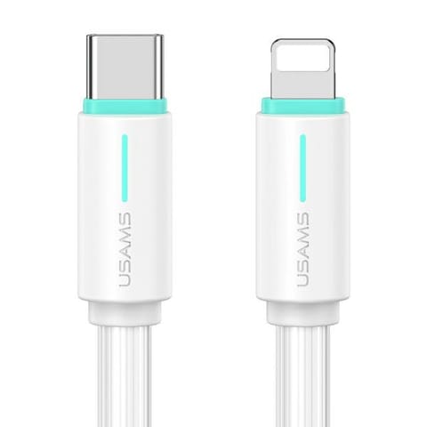 ⁨USAMS Kabel USB-C/Lightning 1m SJ735 30W biały/white YU Series SJ735USB02 (US-SJ735)⁩ w sklepie Wasserman.eu