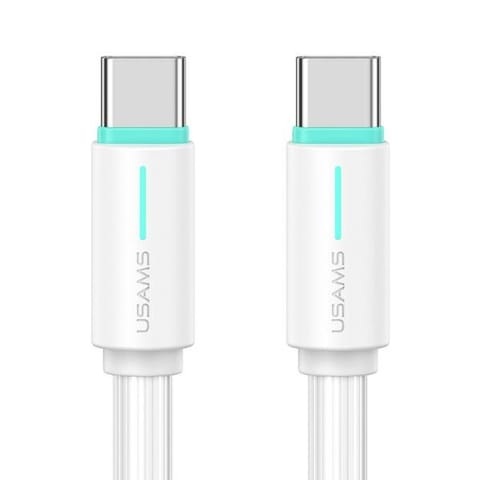 ⁨USAMS Kabel USB-C/USB-C 1m SJ734 60W biały/white YU Series SJ734USB02 (US-SJ734)⁩ w sklepie Wasserman.eu