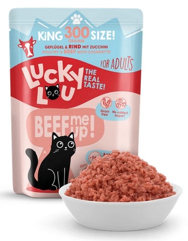 ⁨Lucky Lou Lifestage Adult Drób i wołowina saszetka 300g⁩ w sklepie Wasserman.eu