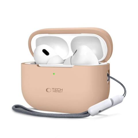 ⁨Etui APPLE AIRPODS PRO 1 / 2 Tech-Protect Silicone Caffe Latte kremowe⁩ w sklepie Wasserman.eu