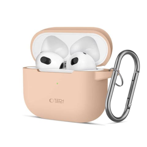 ⁨Etui APPLE AIRPODS 3 Tech-Protect Silicone Caffe Latte kremowe⁩ w sklepie Wasserman.eu