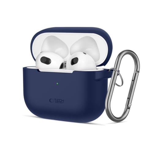 ⁨Etui APPLE AIRPODS 3 Tech-Protect Silicone granatowe⁩ w sklepie Wasserman.eu