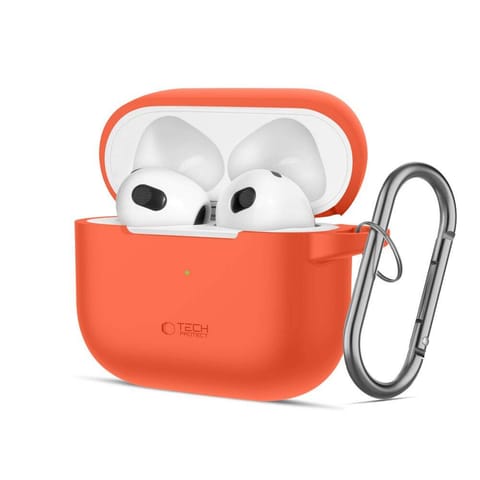 ⁨Etui APPLE AIRPODS 3 Tech-Protect Silicone Neon pomarańczowe⁩ w sklepie Wasserman.eu