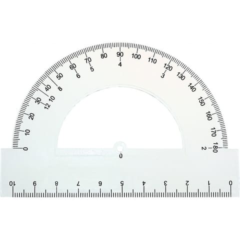 ⁨Kątomierz plastikowy Grand 10cm 180° transparentny⁩ w sklepie Wasserman.eu