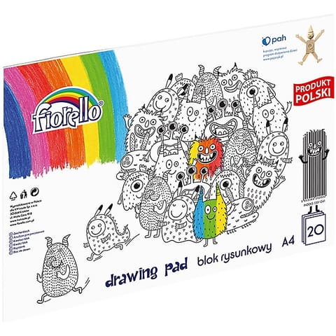⁨Blok rysunkowy Fiorello A4/20k biały⁩ w sklepie Wasserman.eu