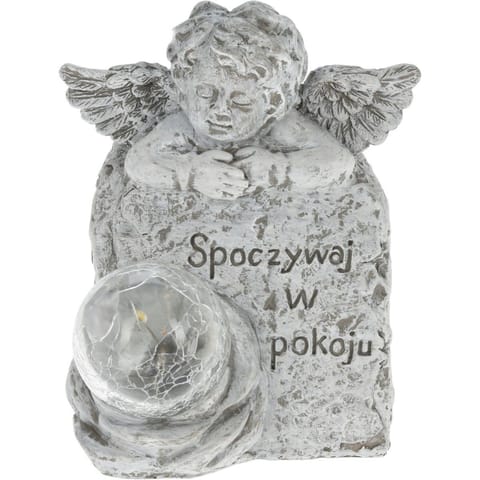 ⁨FIGURKA ANIOŁEK ZNICZ NAGROBNY LED SPOCZYWAJ W POKOJU⁩ w sklepie Wasserman.eu