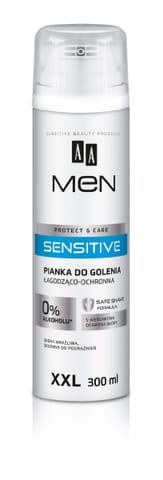 ⁨AA Men Sensitive Care Pianka do golenia łagodząco-ochronna XXL 300 ml⁩ w sklepie Wasserman.eu