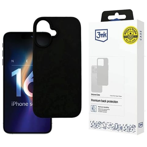 ⁨3MK Silicone Case iPhone 16 Plus 6.7"czarny/black⁩ w sklepie Wasserman.eu