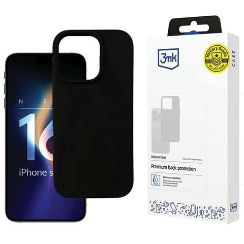⁨3MK Silicone Case iPhone 16 Pro 6.3"czarny/black⁩ w sklepie Wasserman.eu