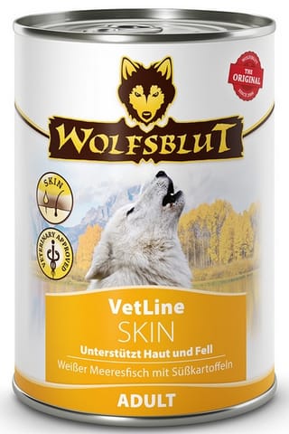 ⁨Wolfsblut Dog VetLine Skin - biała ryba oceaniczna i bataty puszka 395g⁩ w sklepie Wasserman.eu