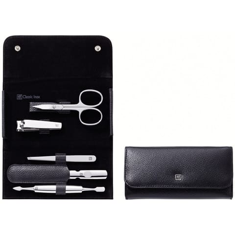 ⁨Zestaw do manicure Zwilling Classic Inox – skórzane etui, 5 elementów - Czarny⁩ w sklepie Wasserman.eu