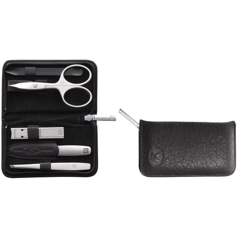 ⁨Zwilling Twinox Travel Set - Black Leather Case, 5 Pieces - Black⁩ at Wasserman.eu