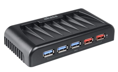 ⁨Akasa Connect 7 EX - USB 3.0 Hub incl. 2x Fast Charging Port⁩ at Wasserman.eu
