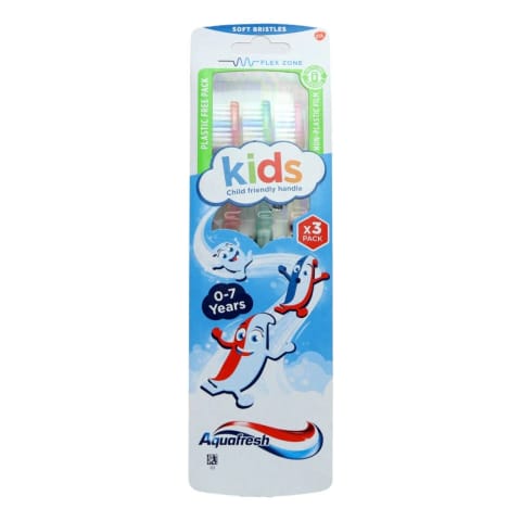 ⁨Aquafresh Kids 0-7 lat Szczoteczka dla Dzieci 3 szt.⁩ w sklepie Wasserman.eu