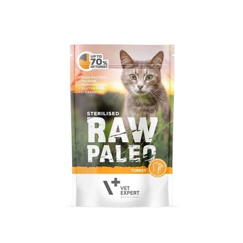 ⁨VetExpert Raw Paleo sterilised Indyk saszetka 100g⁩ w sklepie Wasserman.eu