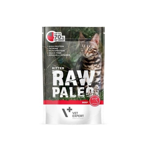 ⁨VetExpert Raw Paleo kitten - Wołowina saszetka 100g⁩ w sklepie Wasserman.eu