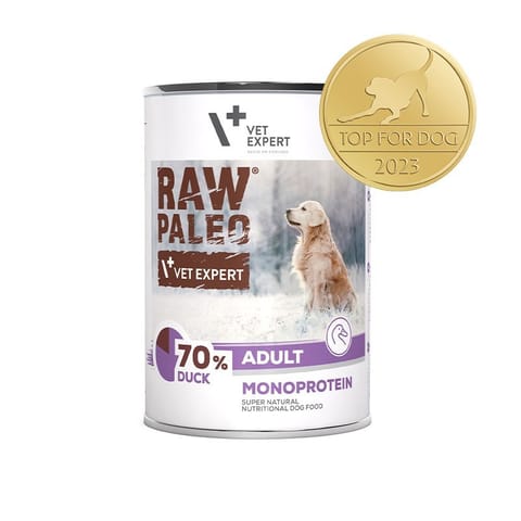 ⁨RAW PALEO Adult Monoprotein Duck - wet dog food - 400 g⁩ at Wasserman.eu