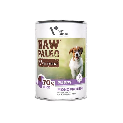 ⁨RAW PALEO Puppy Monoprotein Duck - wet food for puppies - 400 g⁩ at Wasserman.eu