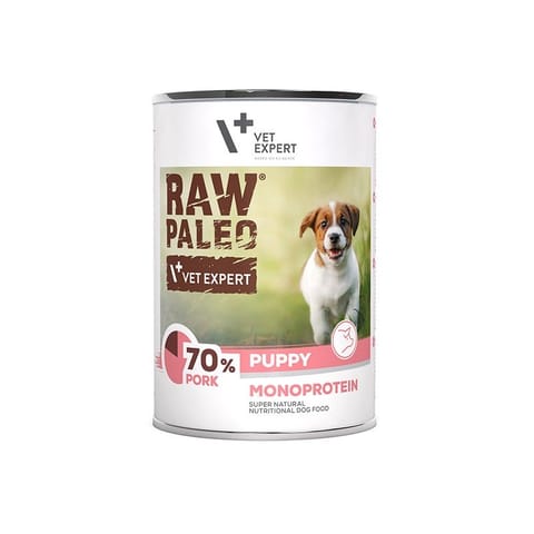 ⁨VetExpert Raw Paleo Wieprzowina Puppy Can 400g⁩ w sklepie Wasserman.eu