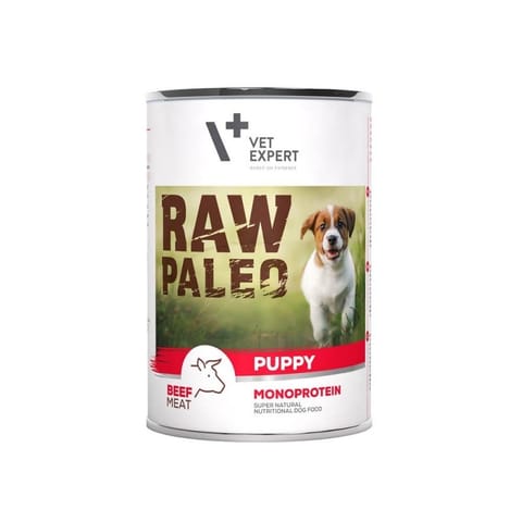 ⁨RAW PALEO Puppy Monoprotein Beef - wet food for puppies - 400 g⁩ at Wasserman.eu