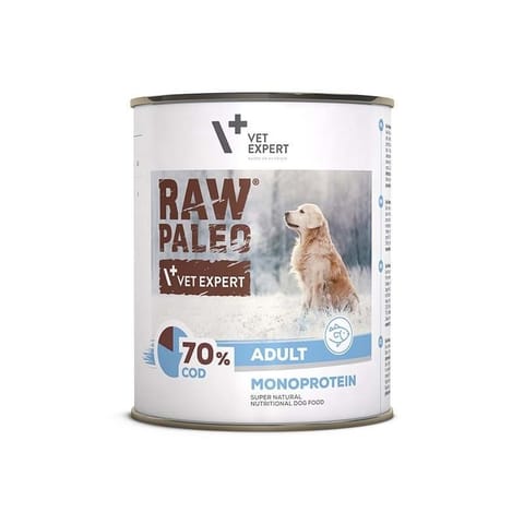 ⁨RAW PALEO Adult Monoprotein Cod - wet dog food - 800 g⁩ at Wasserman.eu