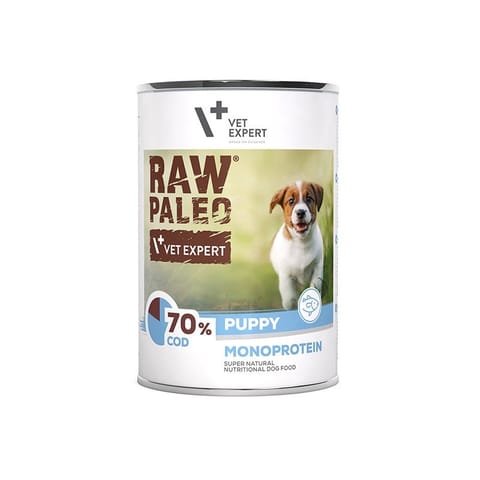 ⁨RAW PALEO Puppy Monoprotein Cod - wet food for puppies - 400 g⁩ at Wasserman.eu