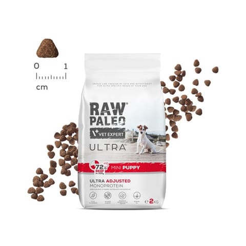 ⁨RAW PALEO Ultra Mini Puppy Beef - dry food for puppies of small breeds - 2 kg⁩ at Wasserman.eu