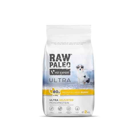 ⁨RAW PALEO Ultra Medium&Large Puppy Turkey - dry food for puppies - 2 kg⁩ at Wasserman.eu