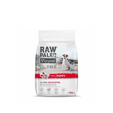 ⁨RAW PALEO Ultra Mini Puppy Beef - dry food for puppies of small breeds - 750 g⁩ at Wasserman.eu