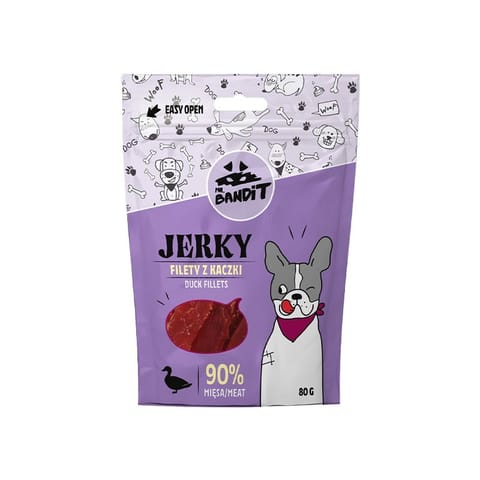 ⁨VetExpert Mr. Bandit JERKY filety z kaczki 80g⁩ w sklepie Wasserman.eu