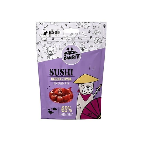 ⁨MR. BANDIT SUSHI Duck with Fish - dog treat - 80 g⁩ at Wasserman.eu