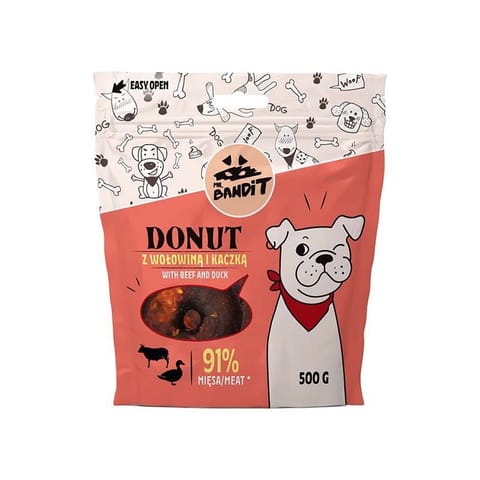 ⁨MR. BANDIT DONUT with Beef - dog treat - 500 g⁩ at Wasserman.eu