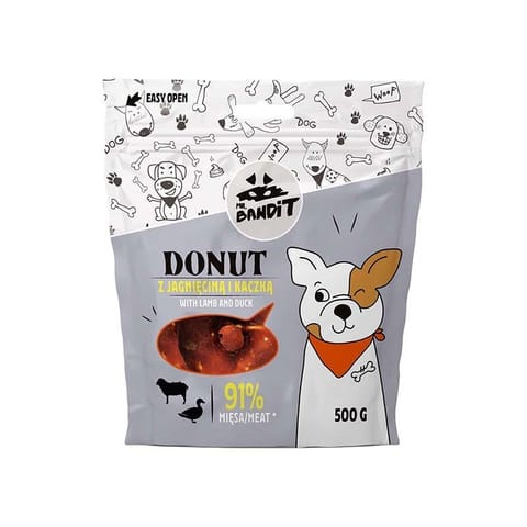 ⁨VetExpert Mr. Bandit DONUT Jagnięcina i kaczka 500g⁩ w sklepie Wasserman.eu