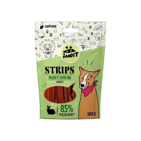 ⁨MR. BANDIT STRIPS Rabbit Strips - dog treat - 500 g⁩ at Wasserman.eu