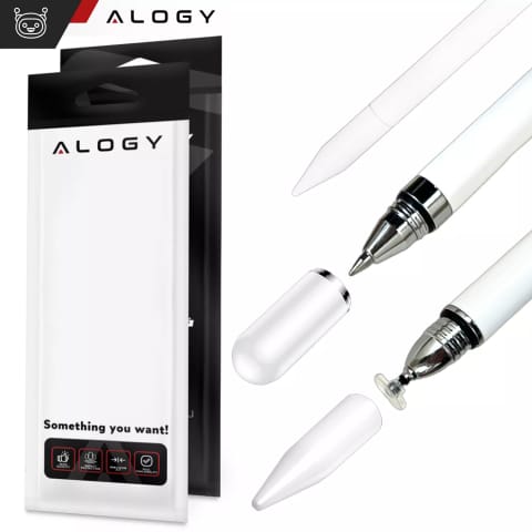 ⁨2in1 Alogy Stylus for Phone Screen Tablet with Pen White⁩ at Wasserman.eu