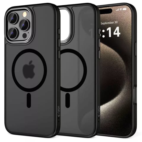 ⁨Etui do iPhone 16 Pro Max MagEdge MagSafe Case Cover na telefon Matte Black/GunMetal⁩ w sklepie Wasserman.eu