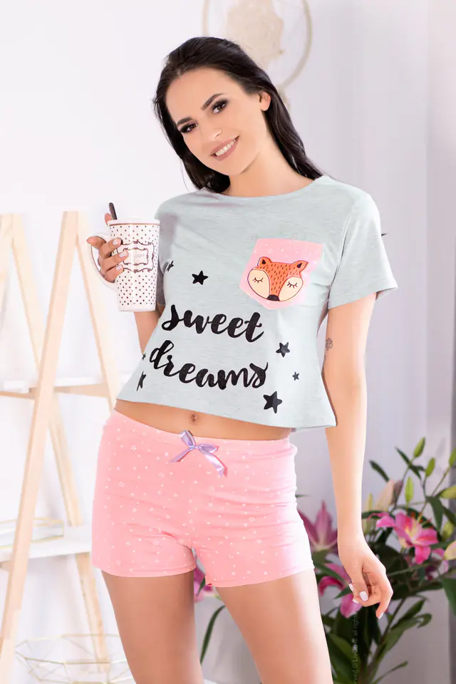 ⁨Piżama Russet Foxy Szaro-Różowy (Rozmiar L/XL)⁩ w sklepie Wasserman.eu