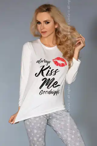 ⁨Piżama Sweet Kiss 109 Ecru-szara (Rozmiar L/XL)⁩ w sklepie Wasserman.eu