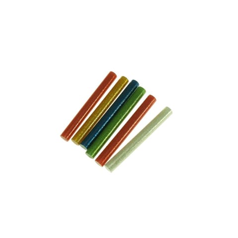 Klej do pistoletu na gorąco wkłady klejowe kolorowe z brokatem 6szt 11mm x 100mm w sklepie Wasserman.eu