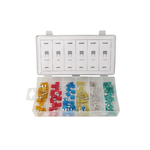 BEZPIECZNIKI SAMOCHODOWE MINI 5-30A ZESTAW 120szt. w sklepie Wasserman.eu