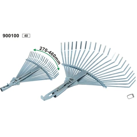 ⁨Grabie Do Liści Trawy Metalowe Wachlarzowe Grabie Do Liści 22-Zębne REGULOWANE 270-460 mm⁩ w sklepie Wasserman.eu