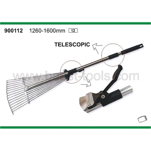 ⁨Grabie do liści trawy druciane REGULOWANE trzon metalowy rączka teleskop 80-165CM TELESCOPIC⁩ w sklepie Wasserman.eu