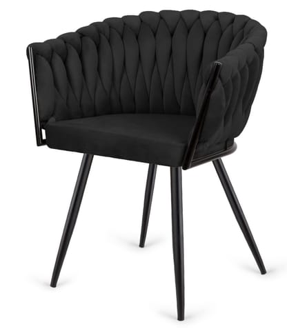 ⁨Krzesło plecione Lugano fotel TRECCIA BLACK VELVET SMOKE⁩ w sklepie Wasserman.eu